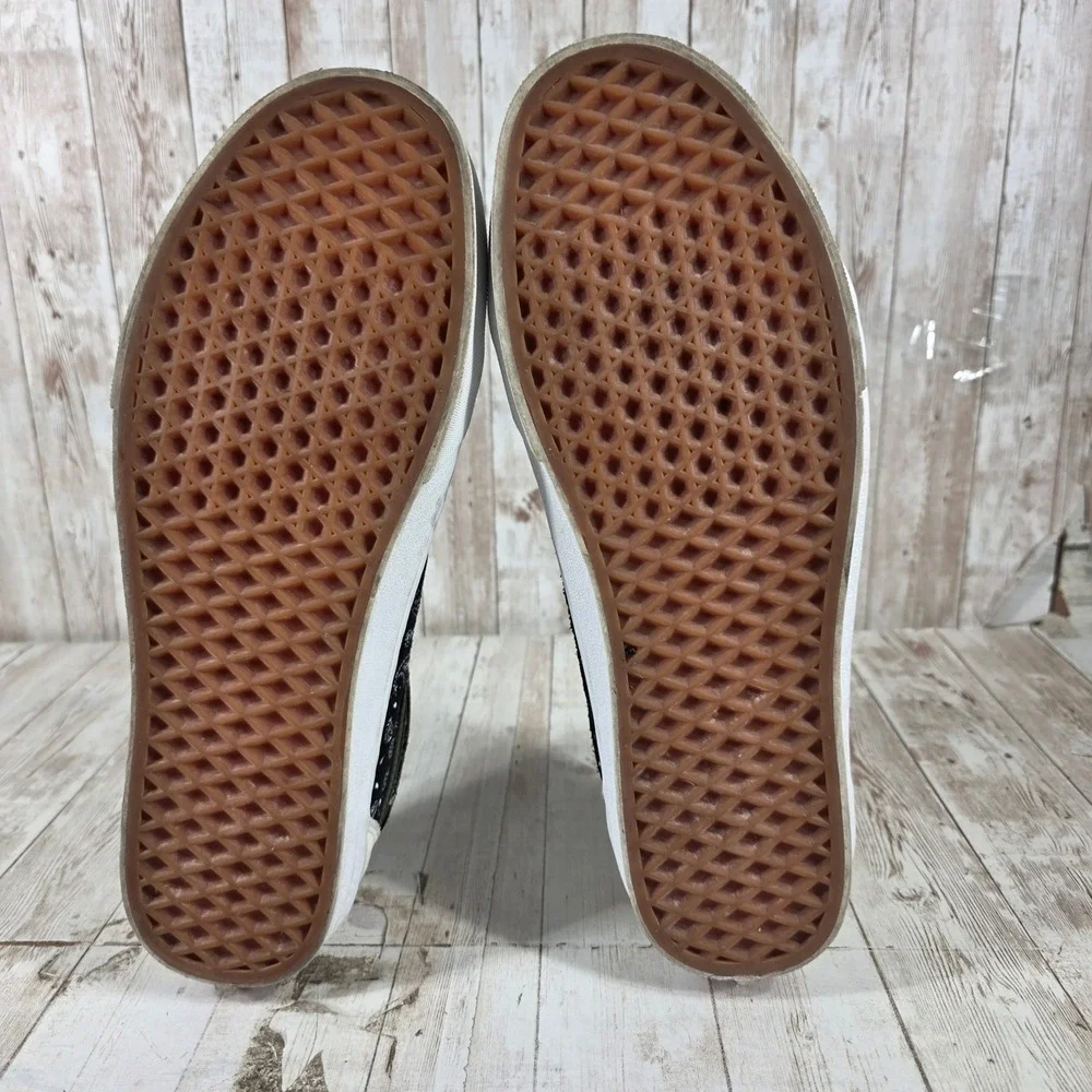 Vans Old Skool Black Paisley Cream Suede Olive Green Stripe Mens 12 Sneakers